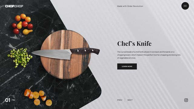 Kitchen Knives Product Slider